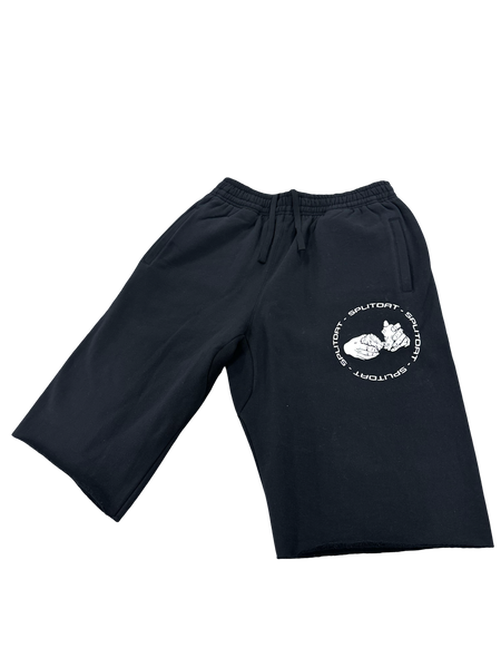 stamp logo shorts - black