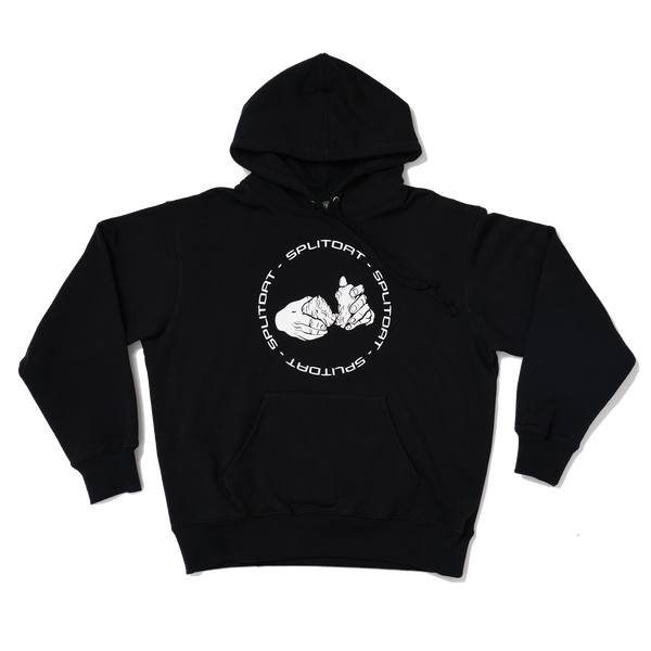 stamp logo hoodie - black
